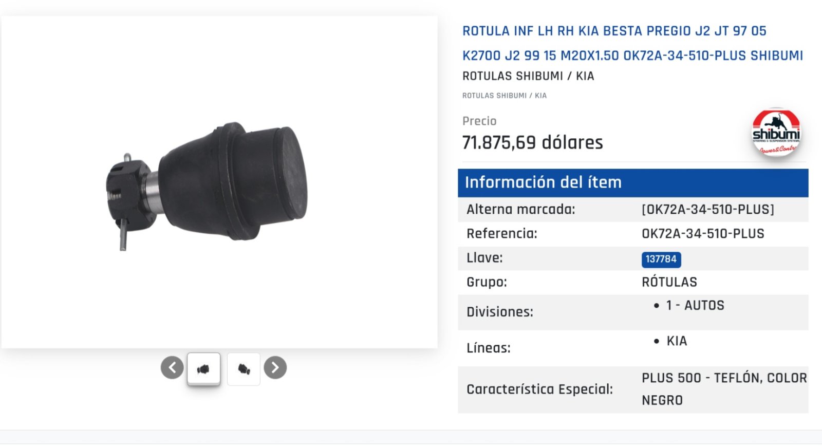ROTULA INFERIOR RH-LH KIA BESTA-PREGIO-K2700